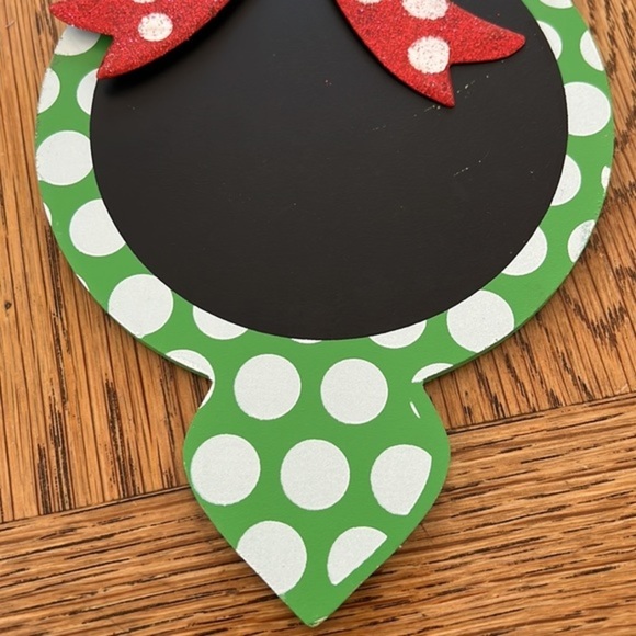 VINTAGE TIN AND WOOD ORNAMENT FOR DOOR - CHALK BOARD - Picture 4 of 6